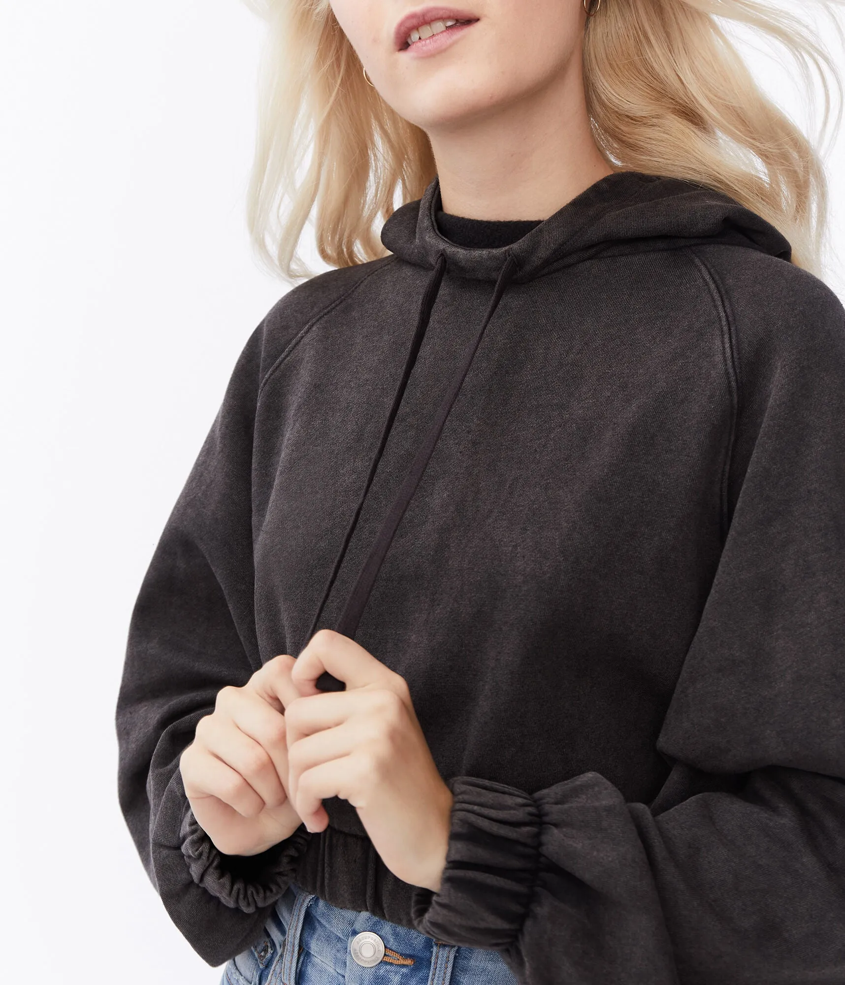 Aeropostale Snood Cropped Raglan Pullover Hoodie