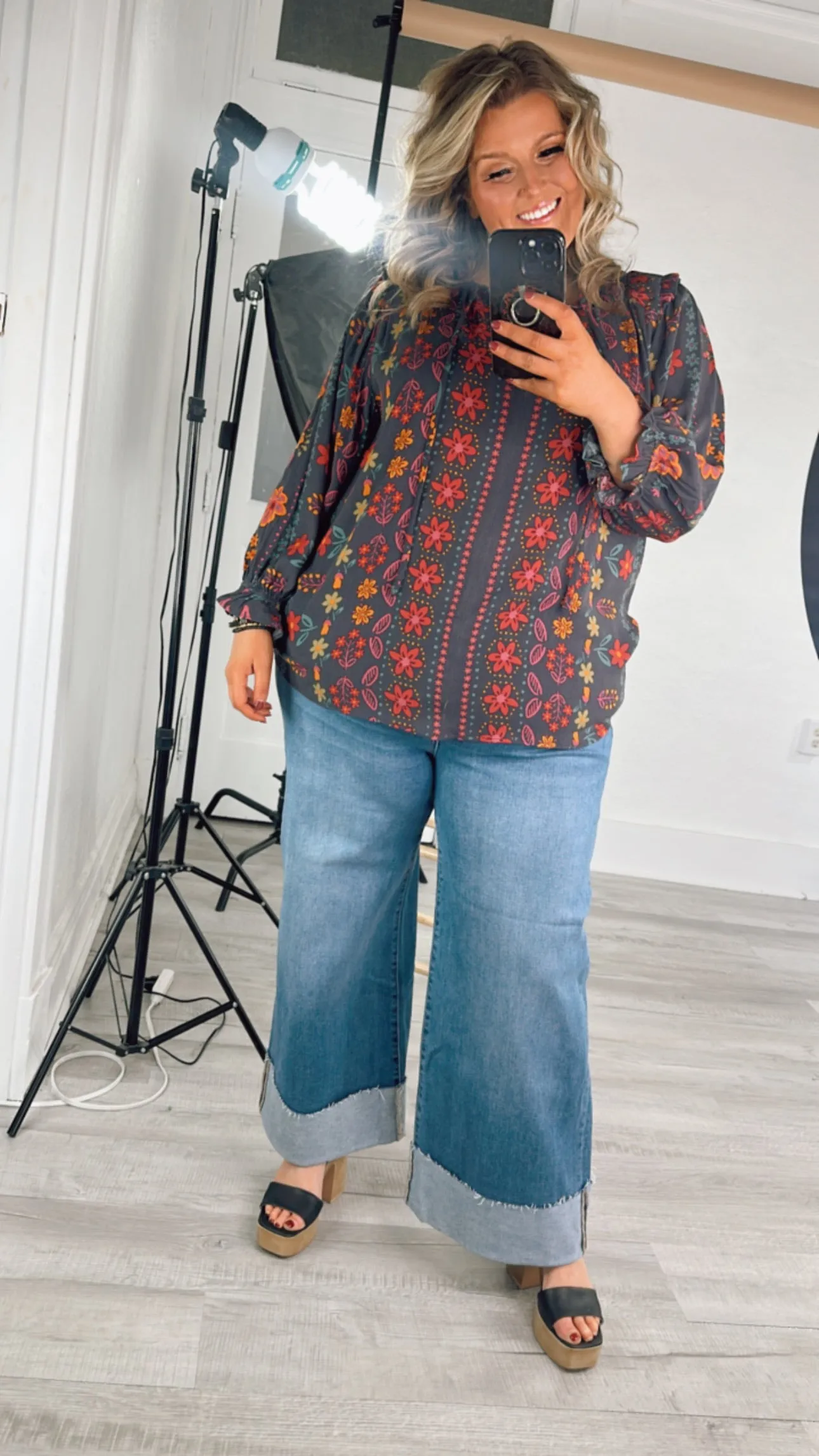 All For Boho Floral Blouse, Multi