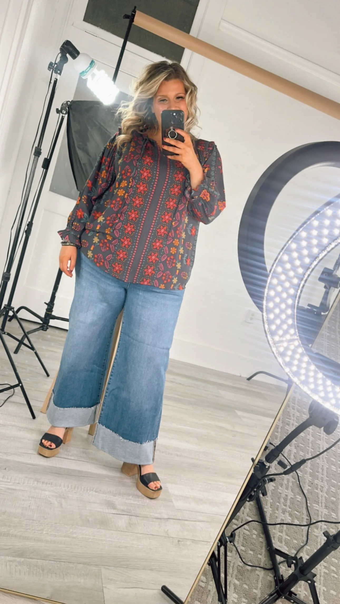 All For Boho Floral Blouse, Multi