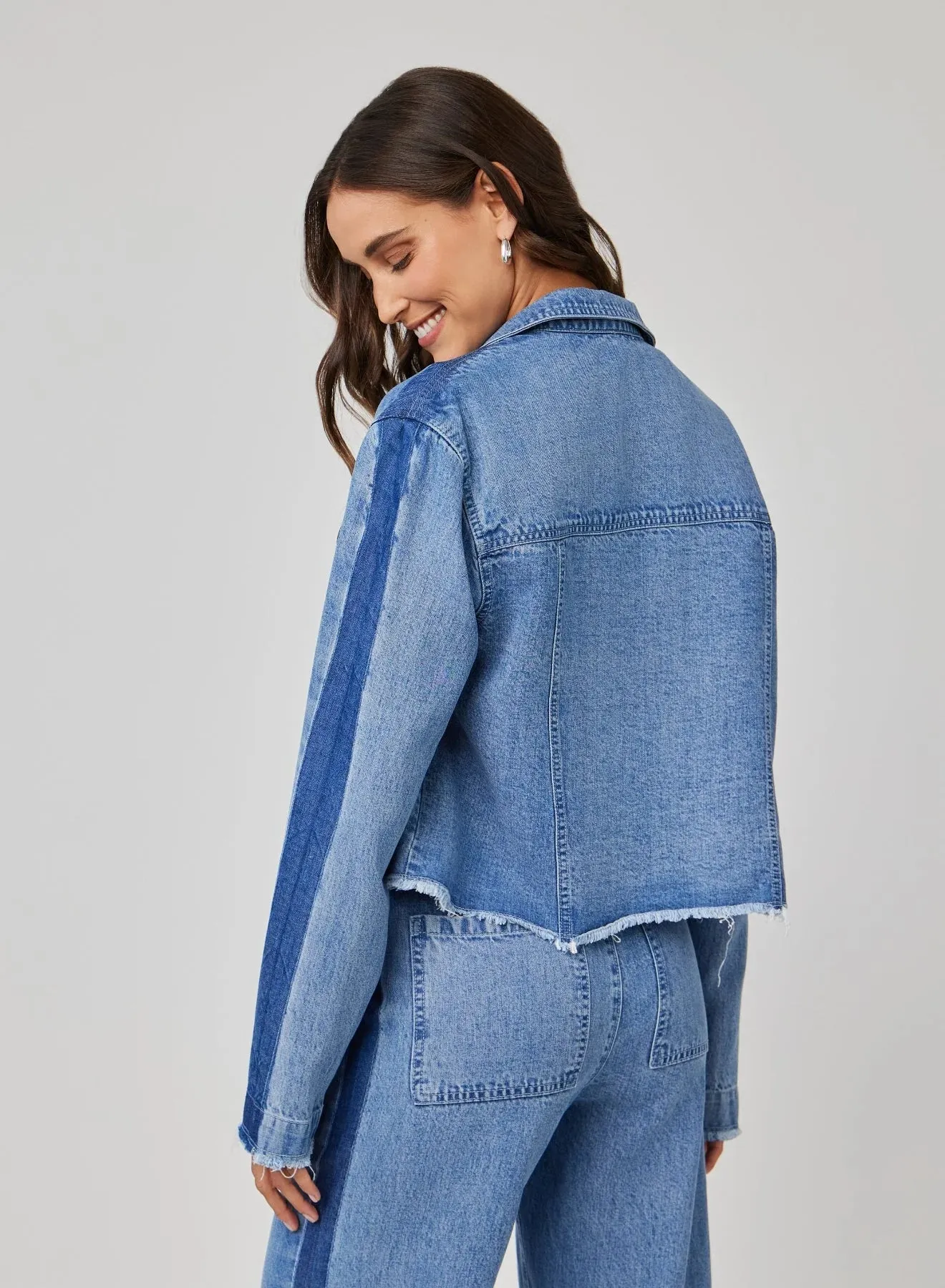 Bella Dahl Billie Tacked Sleeve Denim Jacket