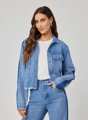 Bella Dahl Billie Tacked Sleeve Denim Jacket