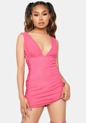 Blush Center Of Attention Ruched Dress