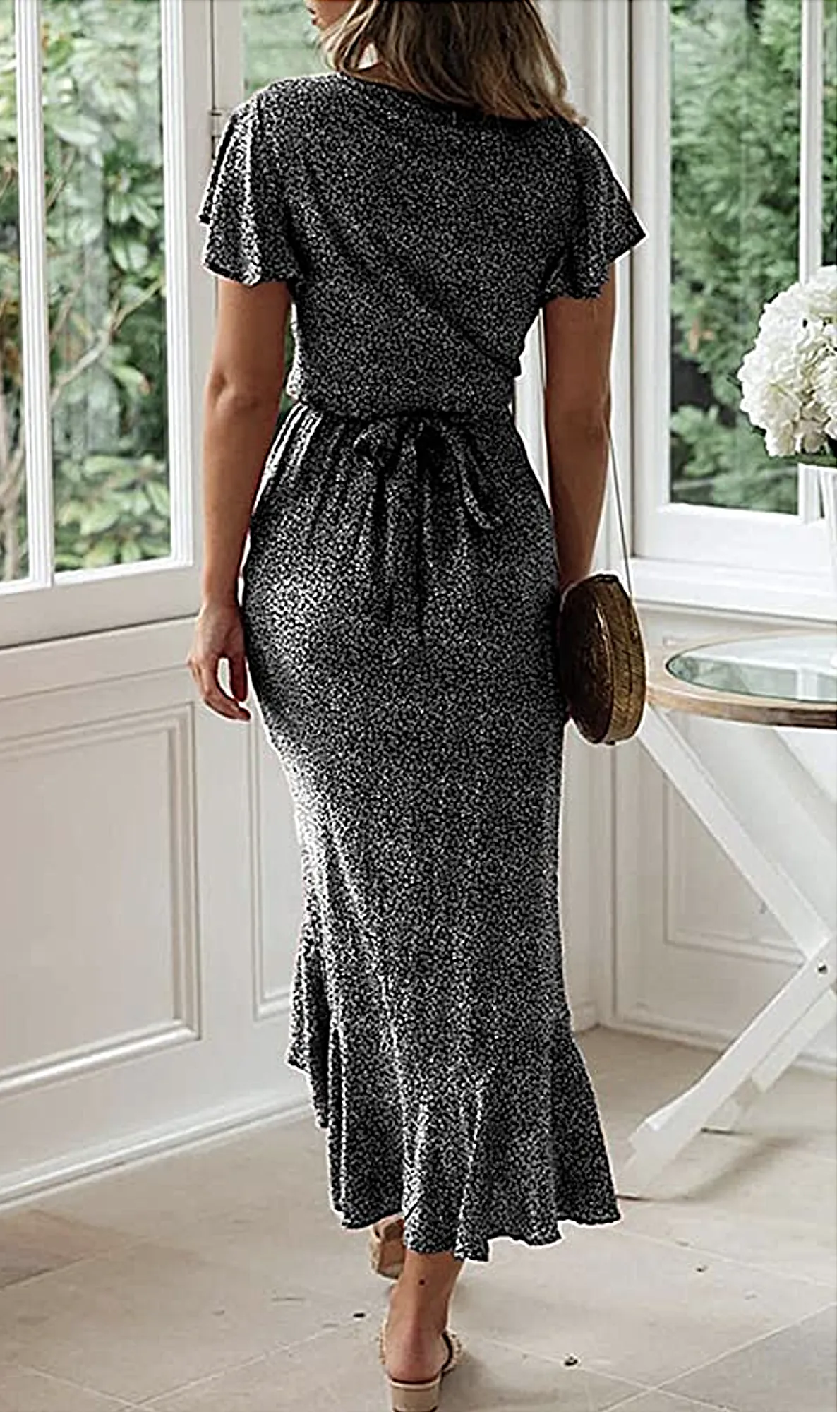 Bohemian Midi Wrap Dress
