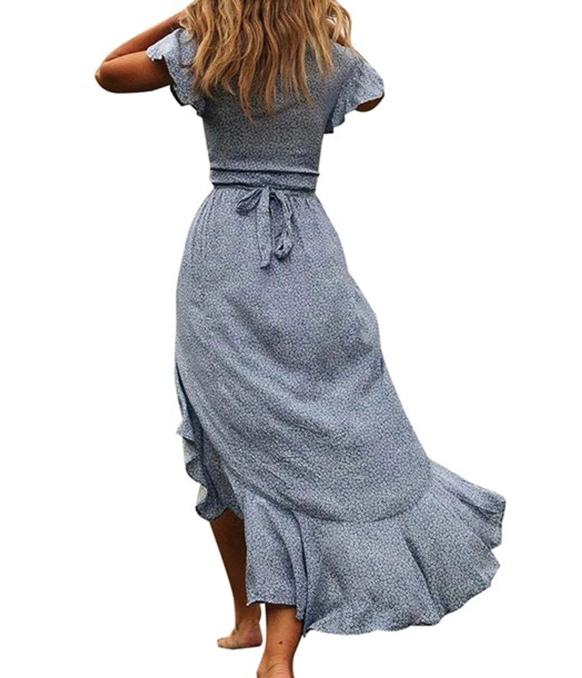 Bohemian Midi Wrap Dress