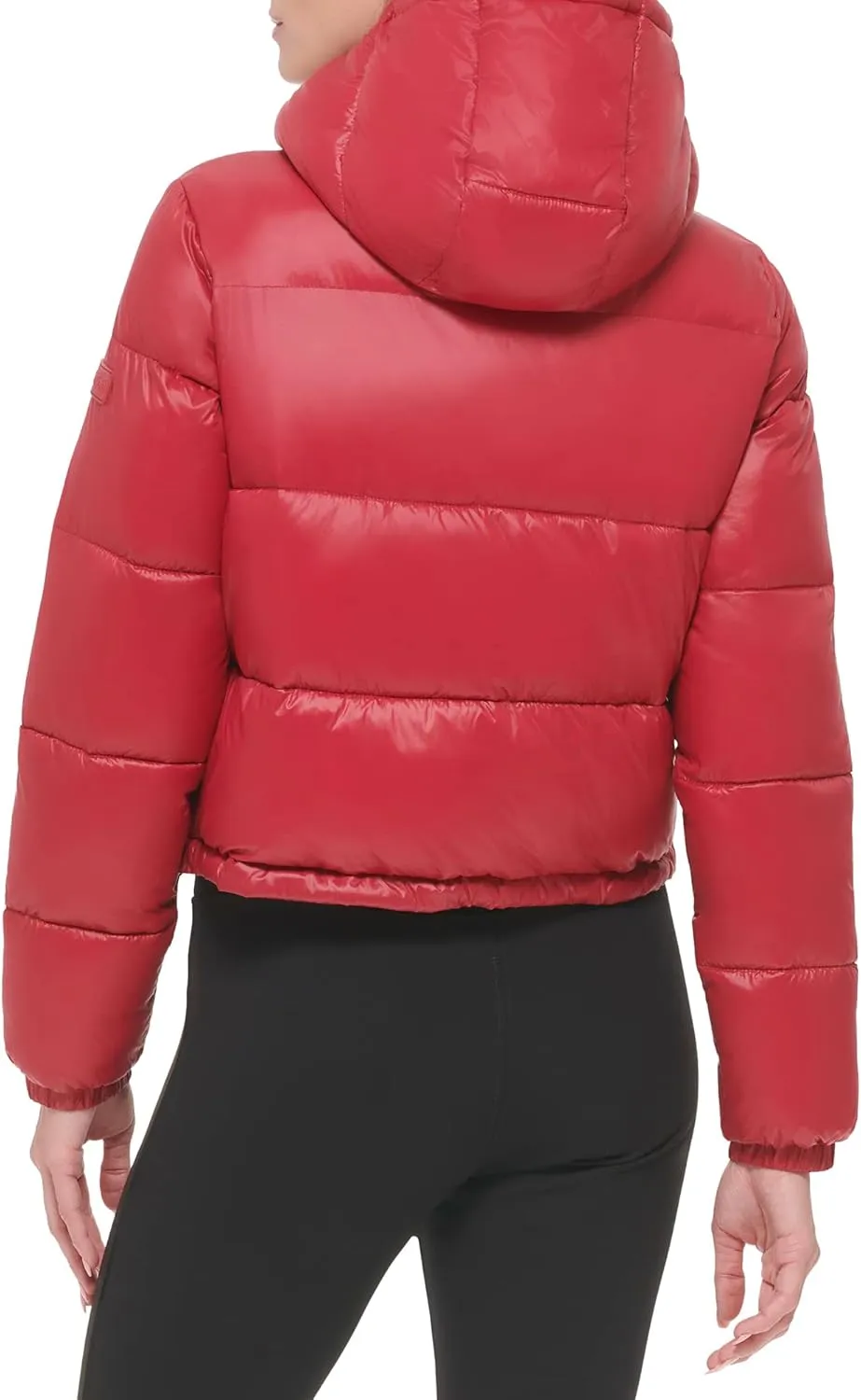 Calvin Klein Women's Lightweight Cropped Hooded Snap Pockets Puffer