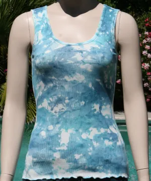 Cloud Round Neck Tank - Sky