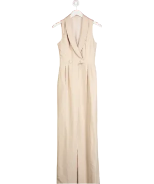 Club L Beige Endure Wide Leg Jumpsuit UK 8