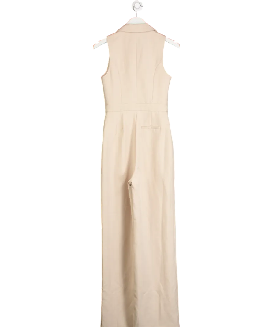 Club L Beige Endure Wide Leg Jumpsuit UK 8