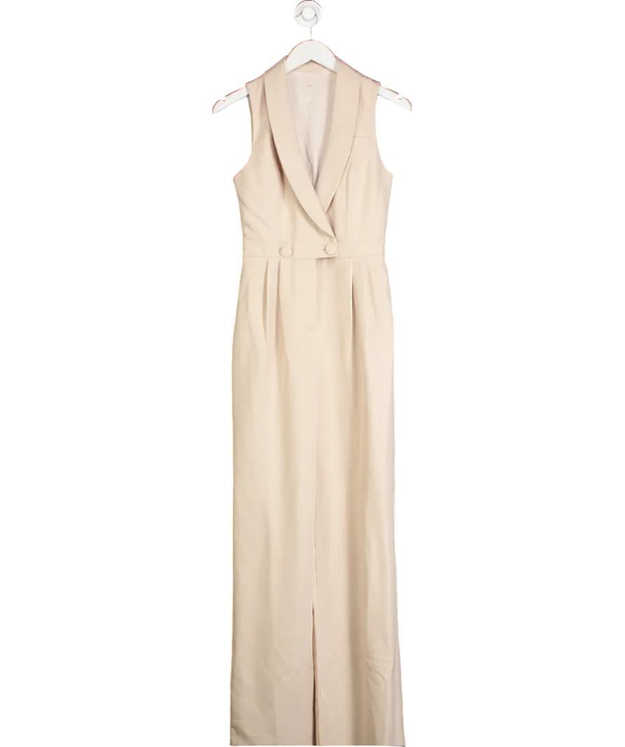 Club L Beige Endure Wide Leg Jumpsuit UK 8