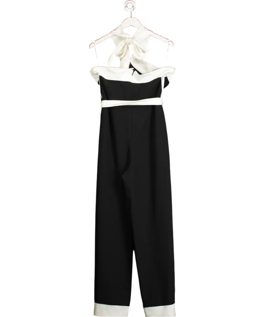 Club L Black Caterina Halterneck Wide Leg Jumpsuit UK 16