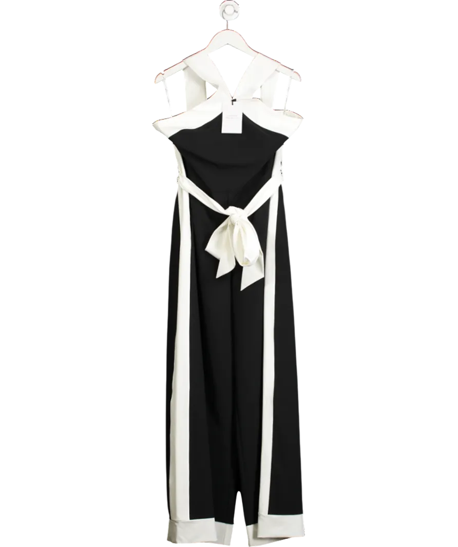 Club L Black Caterina Halterneck Wide Leg Jumpsuit UK 16