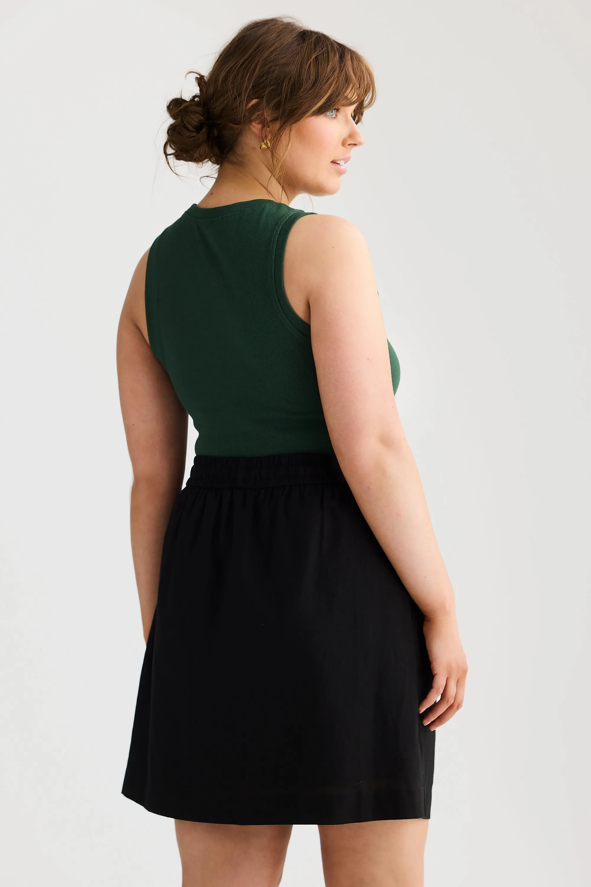 Core Ribbed Racer Back Tank - Pine Green