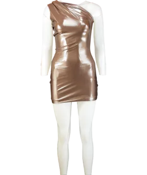 CouCoo Brown Gagnon Metallic Mini Dress UK S