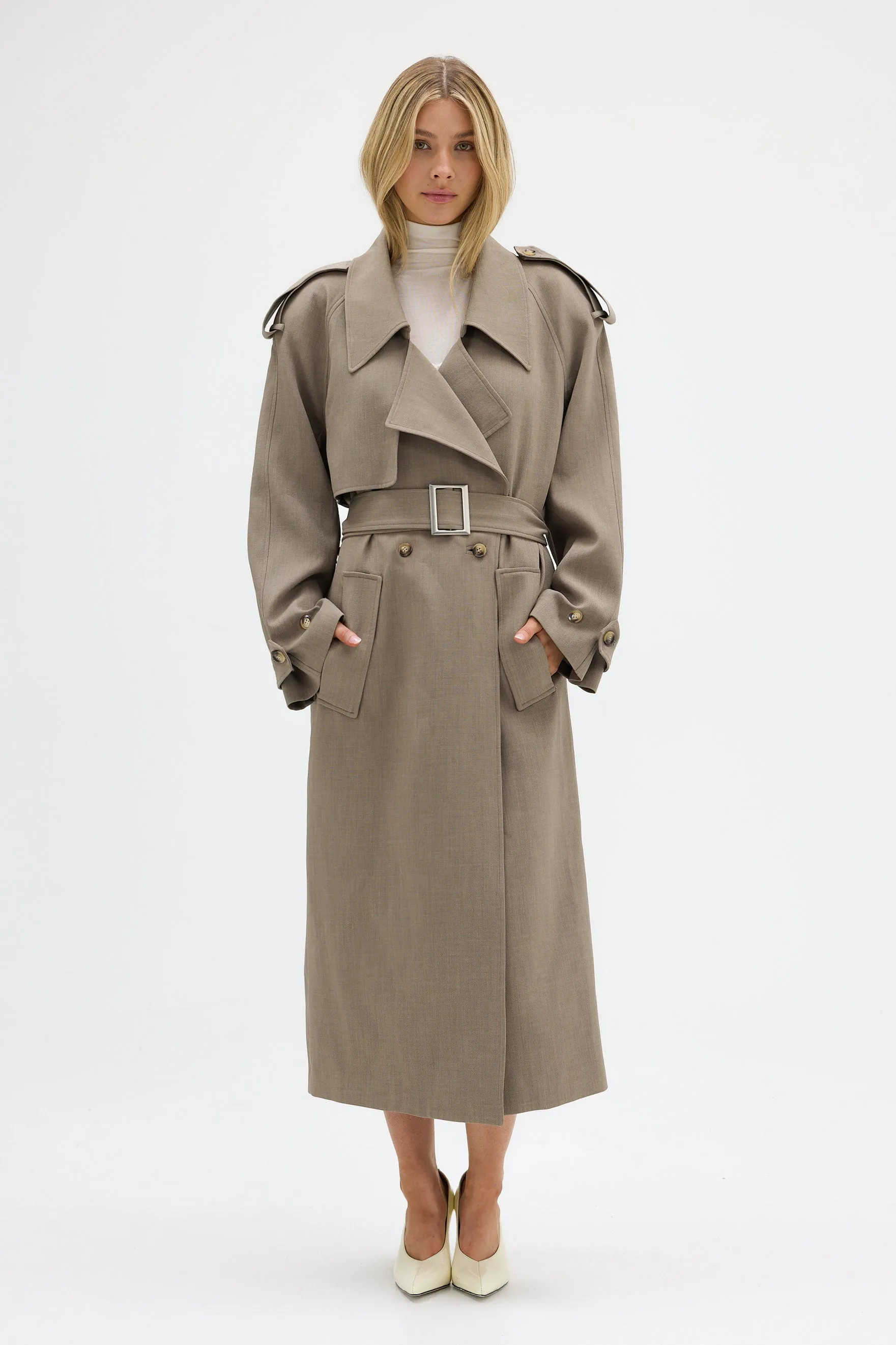 Dillon Trench Coat - Taupe