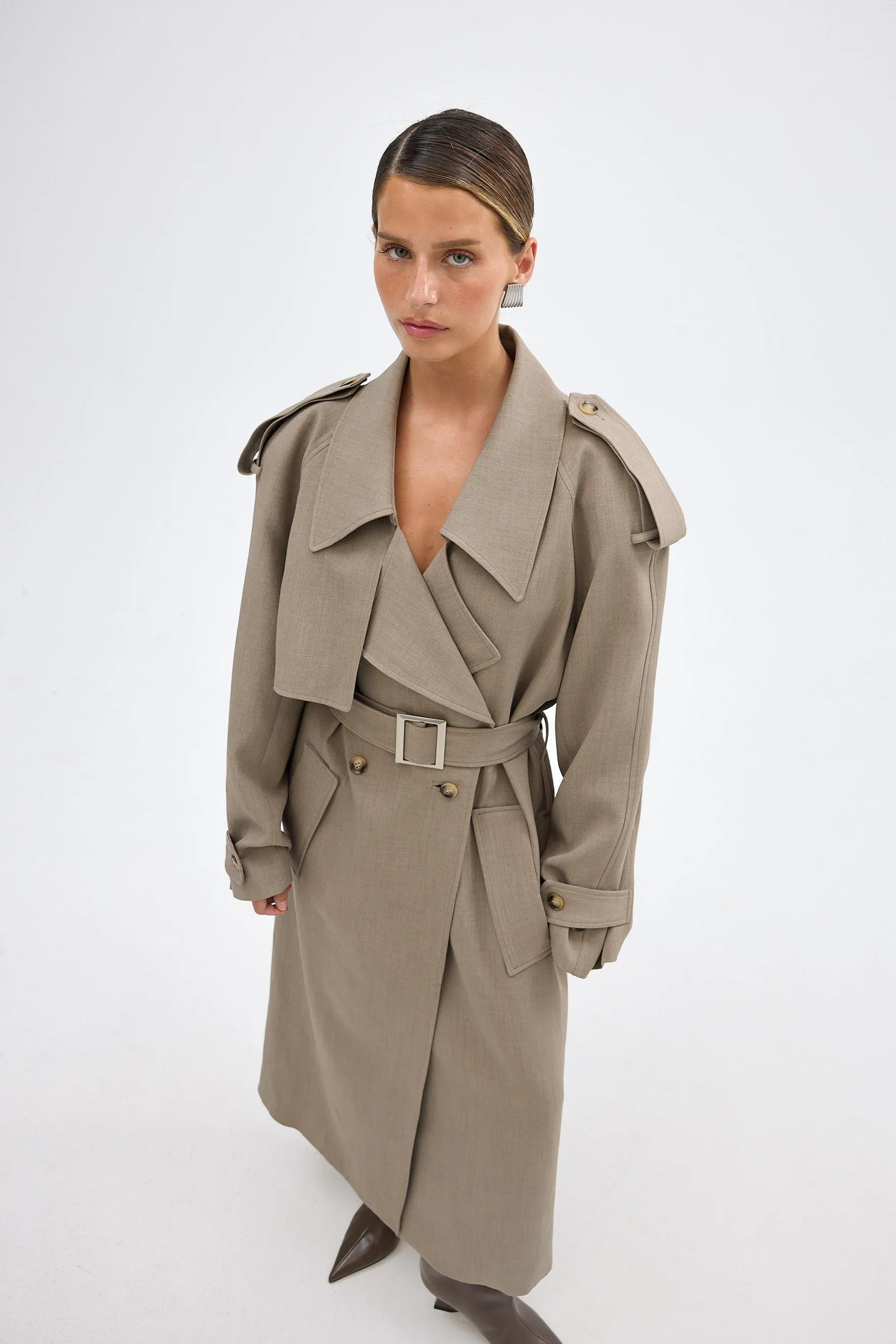Dillon Trench Coat - Taupe