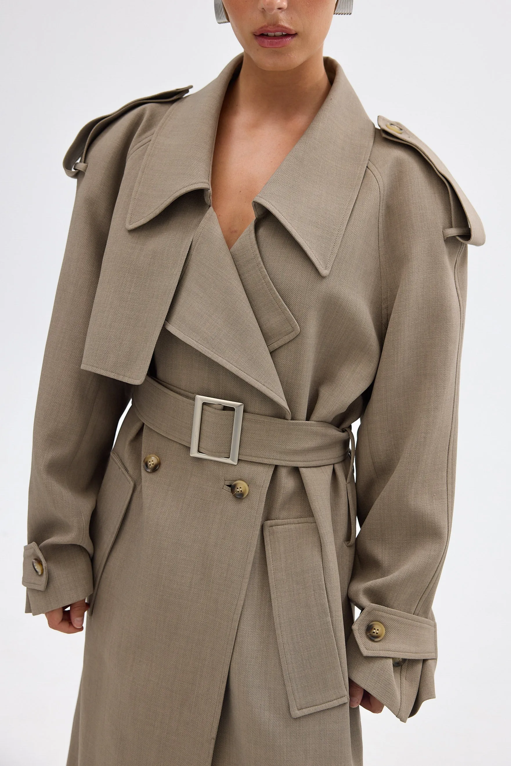 Dillon Trench Coat - Taupe