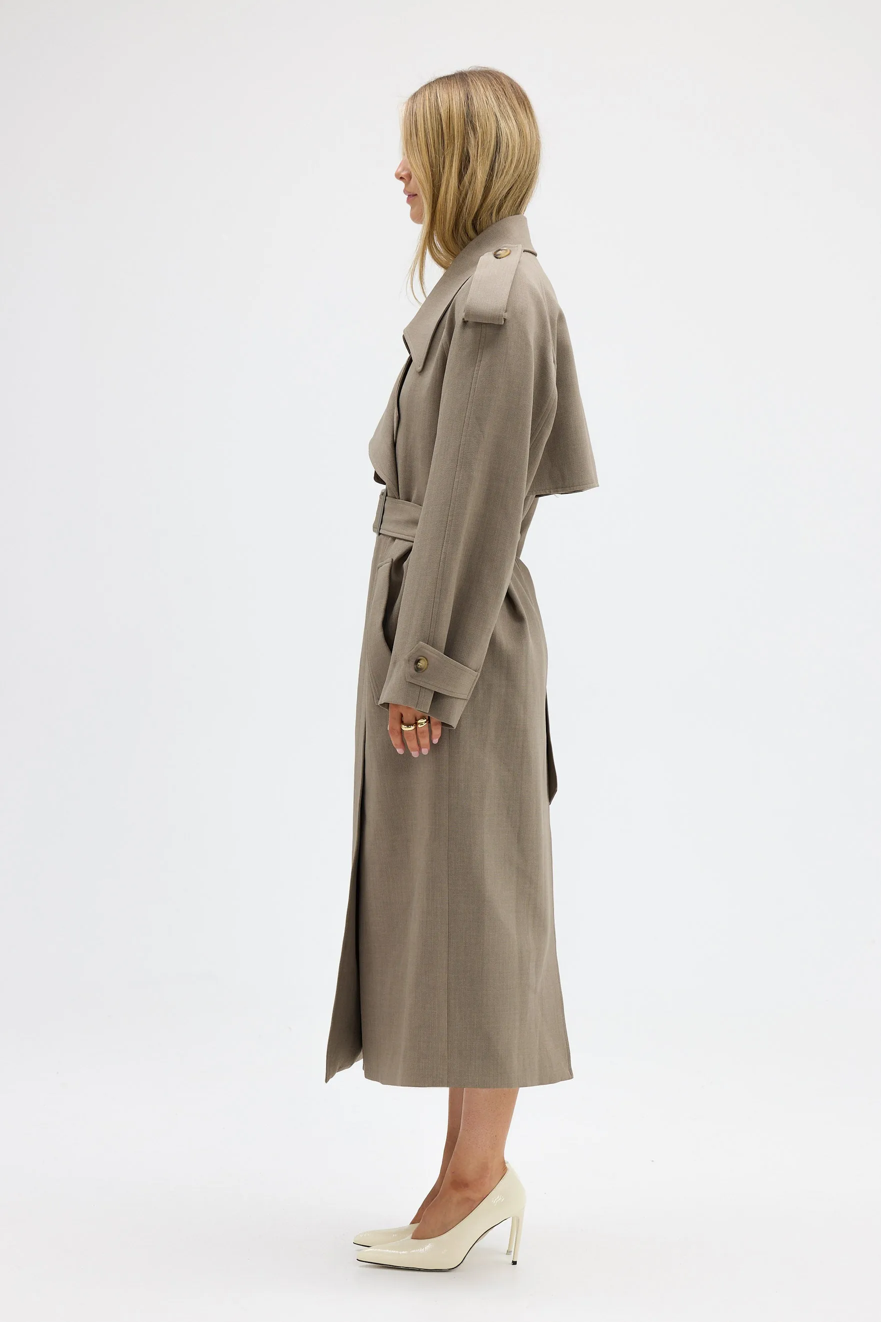 Dillon Trench Coat - Taupe