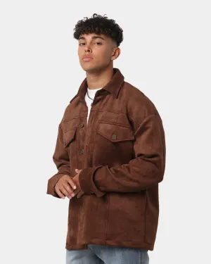 EN ES Suede Over Shirt Brown