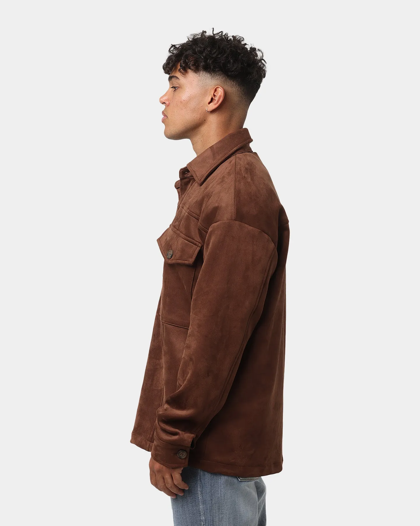 EN ES Suede Over Shirt Brown