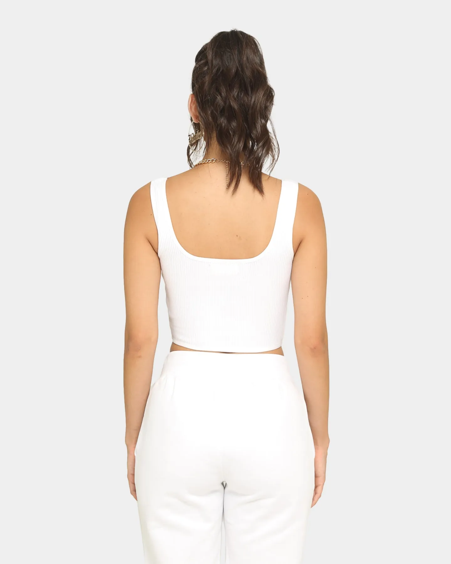 EN ES Women's Crop Singlet White