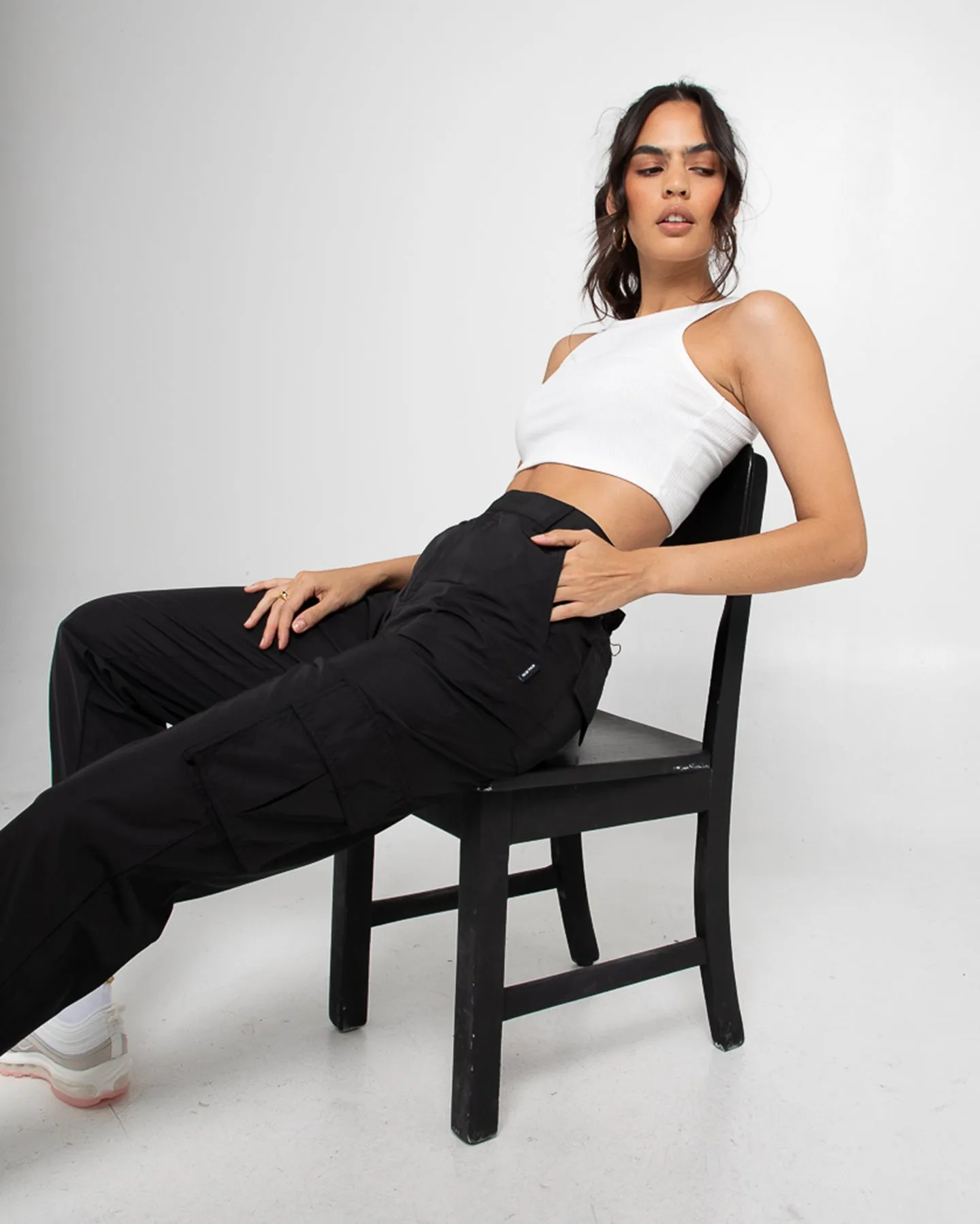 EN ES Women's Crop Singlet White
