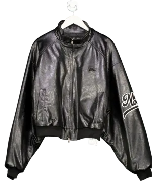 ESC Studios Black Notold Leather Bomber Jacket One Size