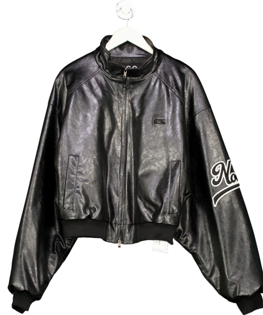 ESC Studios Black Notold Leather Bomber Jacket One Size
