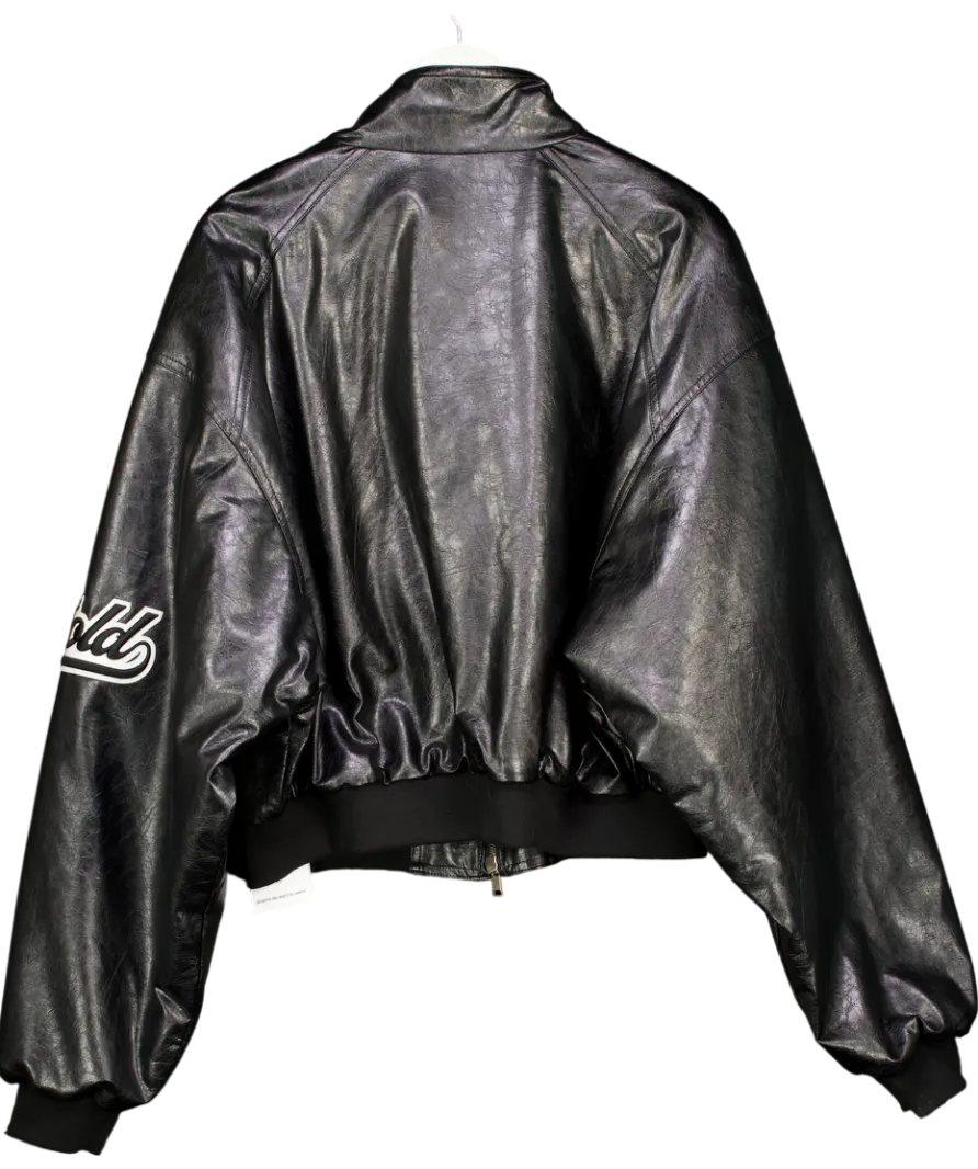ESC Studios Black Notold Leather Bomber Jacket One Size