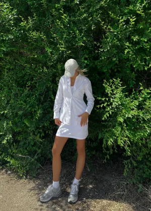 Fitted Long Sleeve Button Up | White