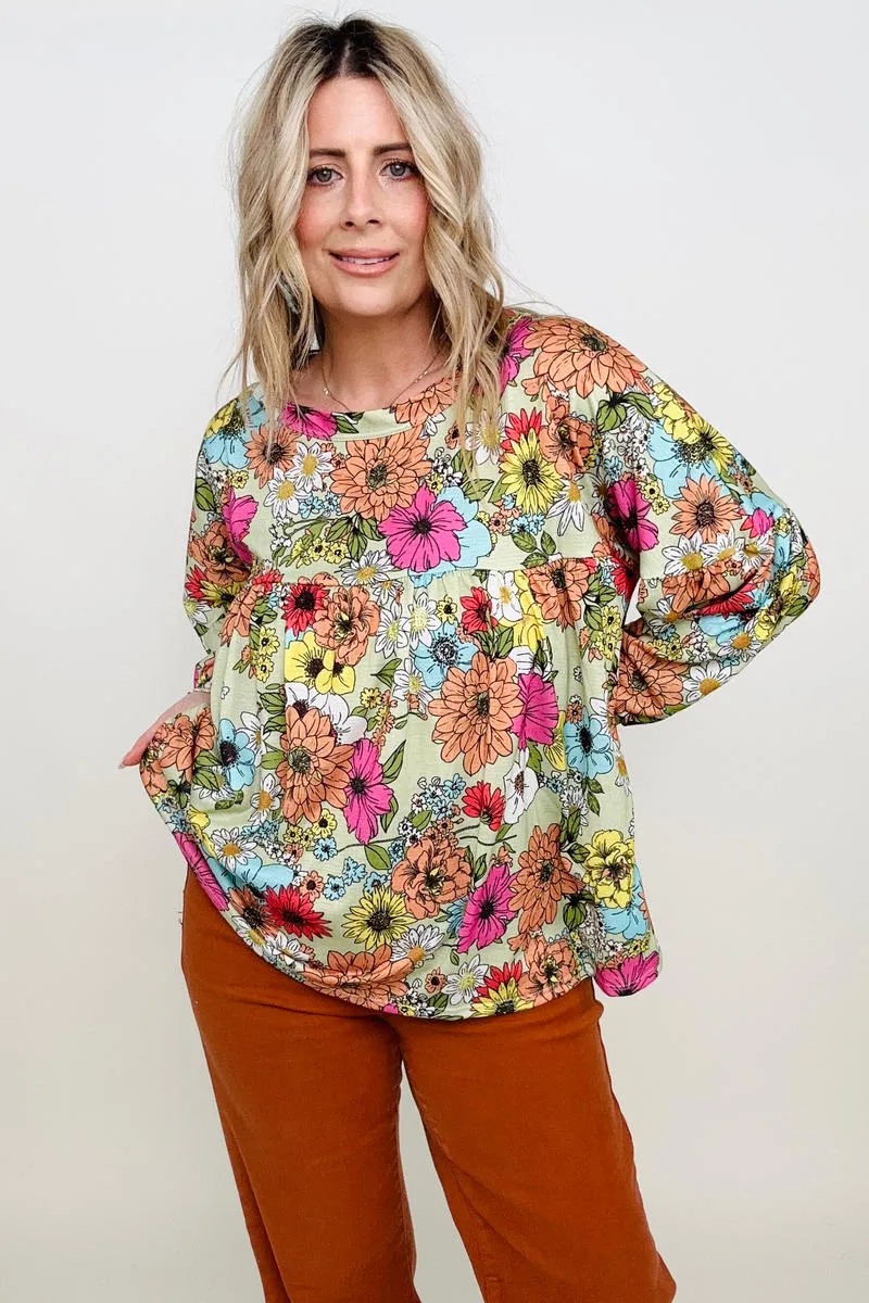 Floral Printed Knit Top