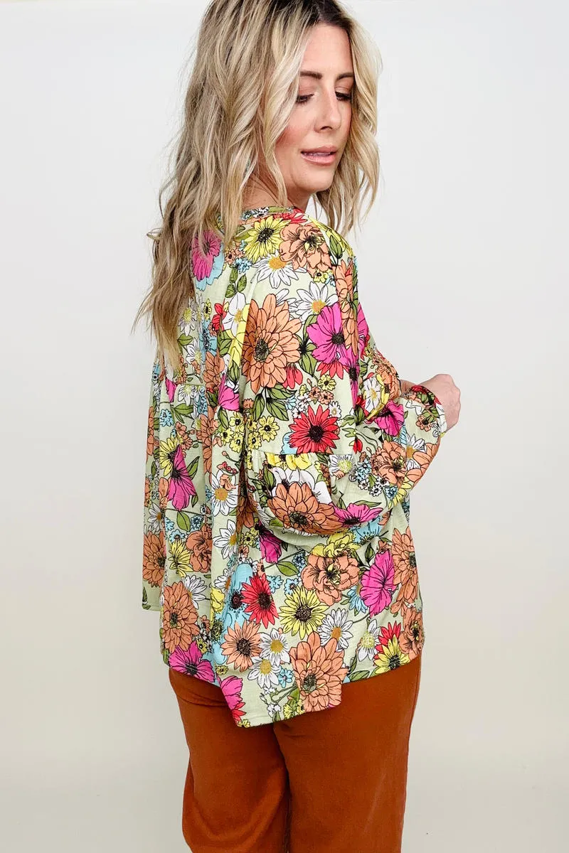 Floral Printed Knit Top