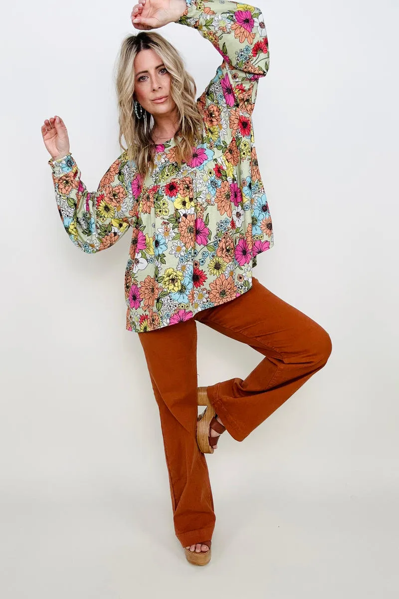 Floral Printed Knit Top