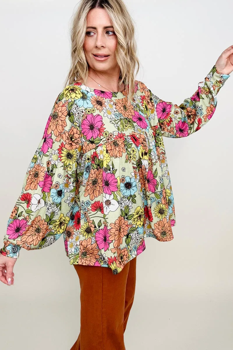 Floral Printed Knit Top