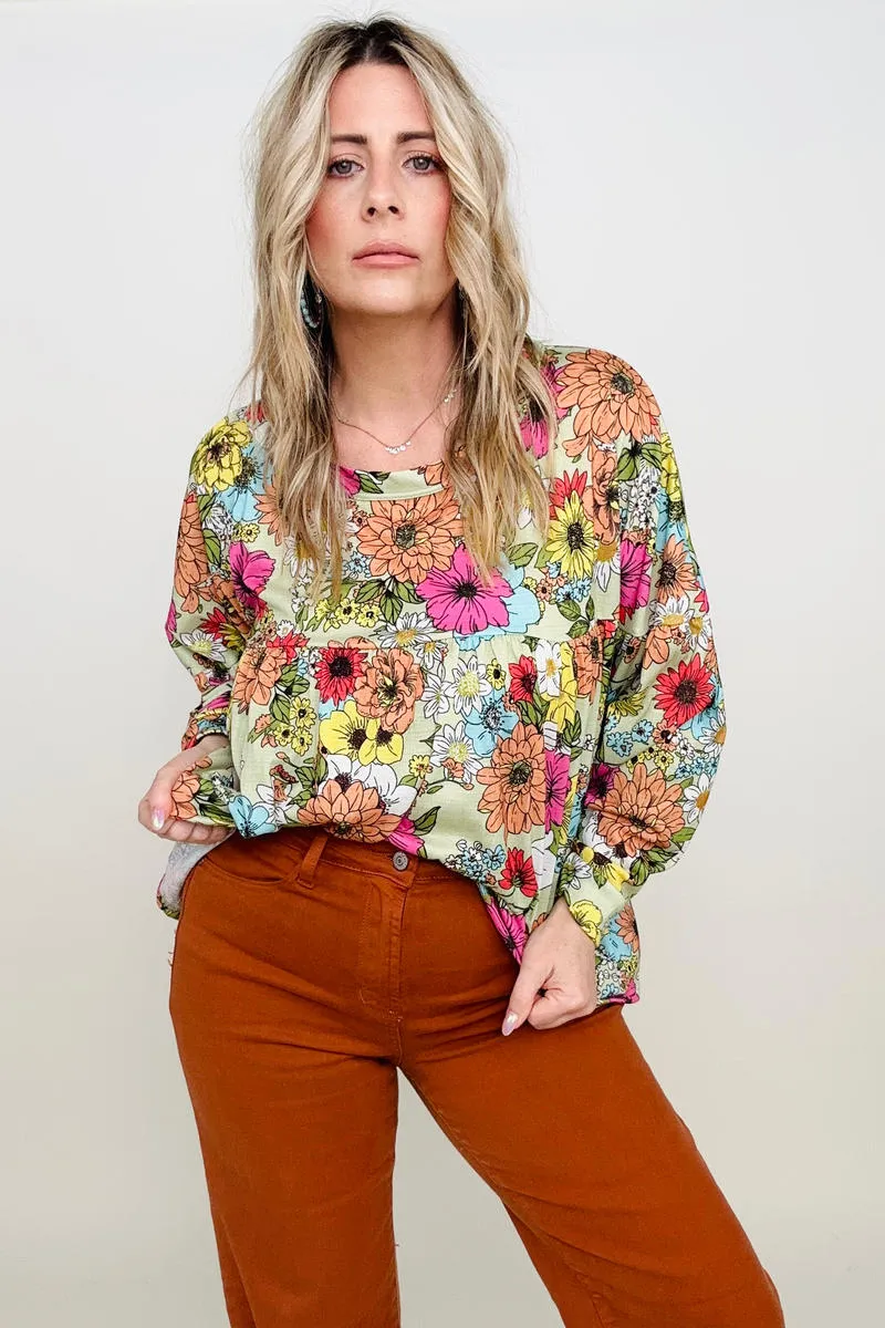 Floral Printed Knit Top