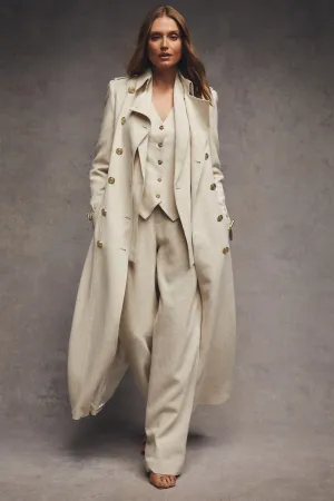 Full Length Marlborough Trench Coat (Natural Linen)