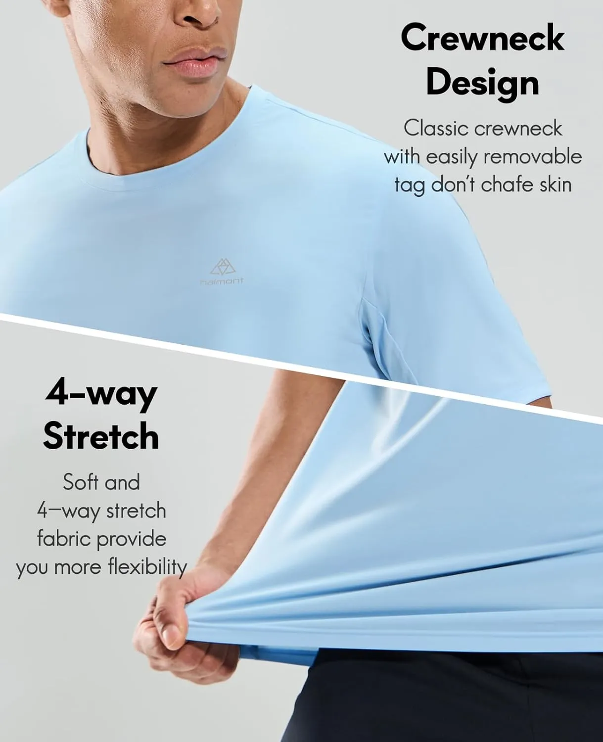 Haimont Men's Running T-Shirt Dry Fit Crewneck Athletic Tee Shirts Moisture Wicking Short Sleeve Stretchy Workout Gym
