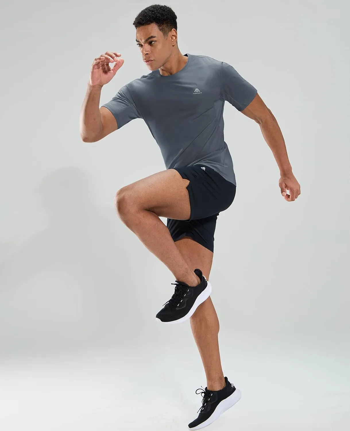 Haimont Men's Running T-Shirt Dry Fit Crewneck Athletic Tee Shirts Moisture Wicking Short Sleeve Stretchy Workout Gym