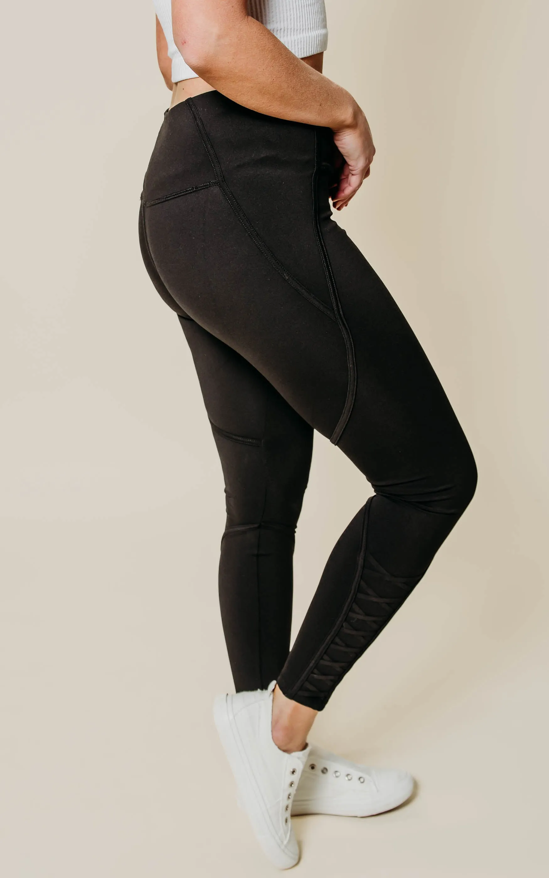 High Waist Black Yoga Leggings - Final Sale