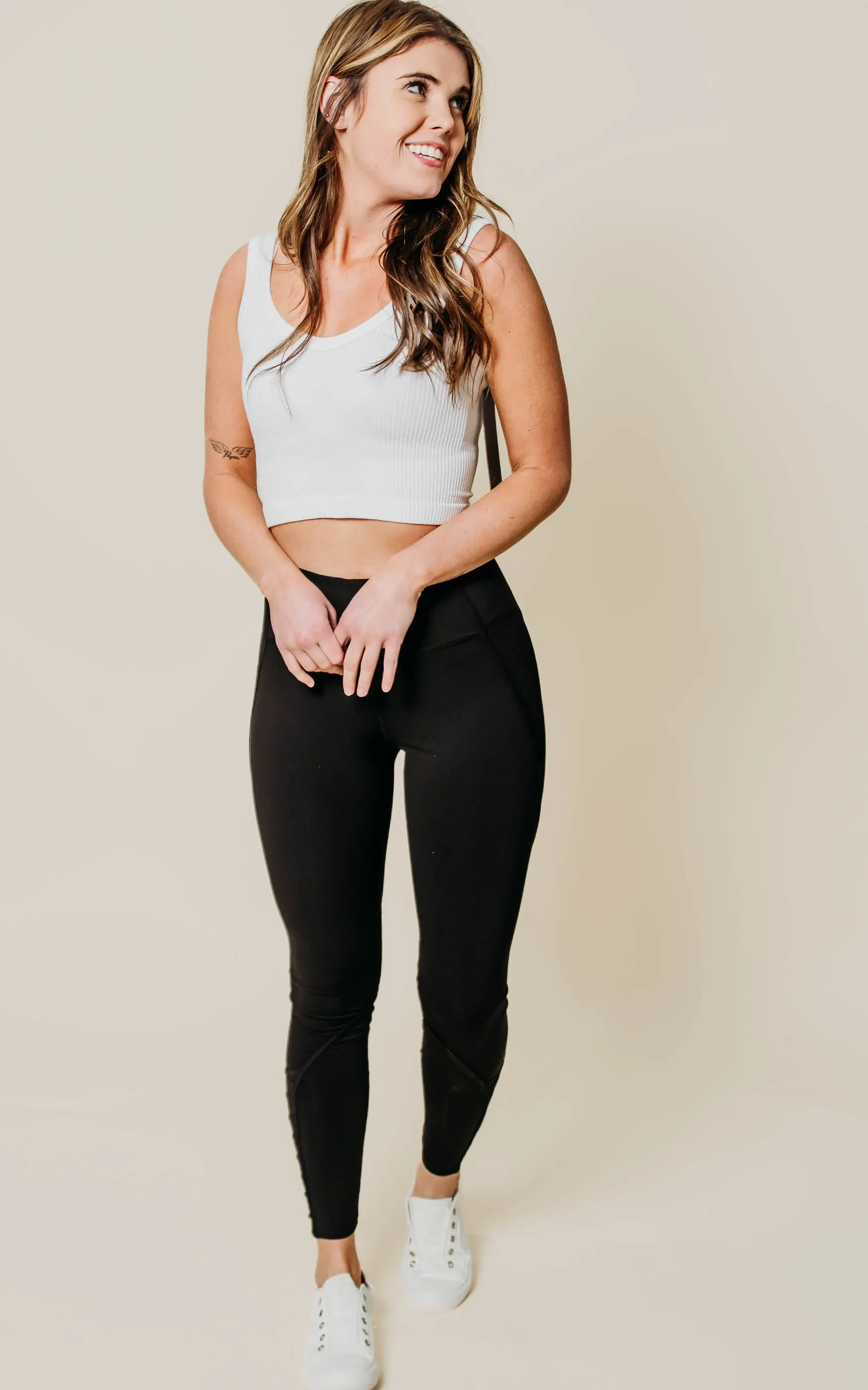 High Waist Black Yoga Leggings - Final Sale