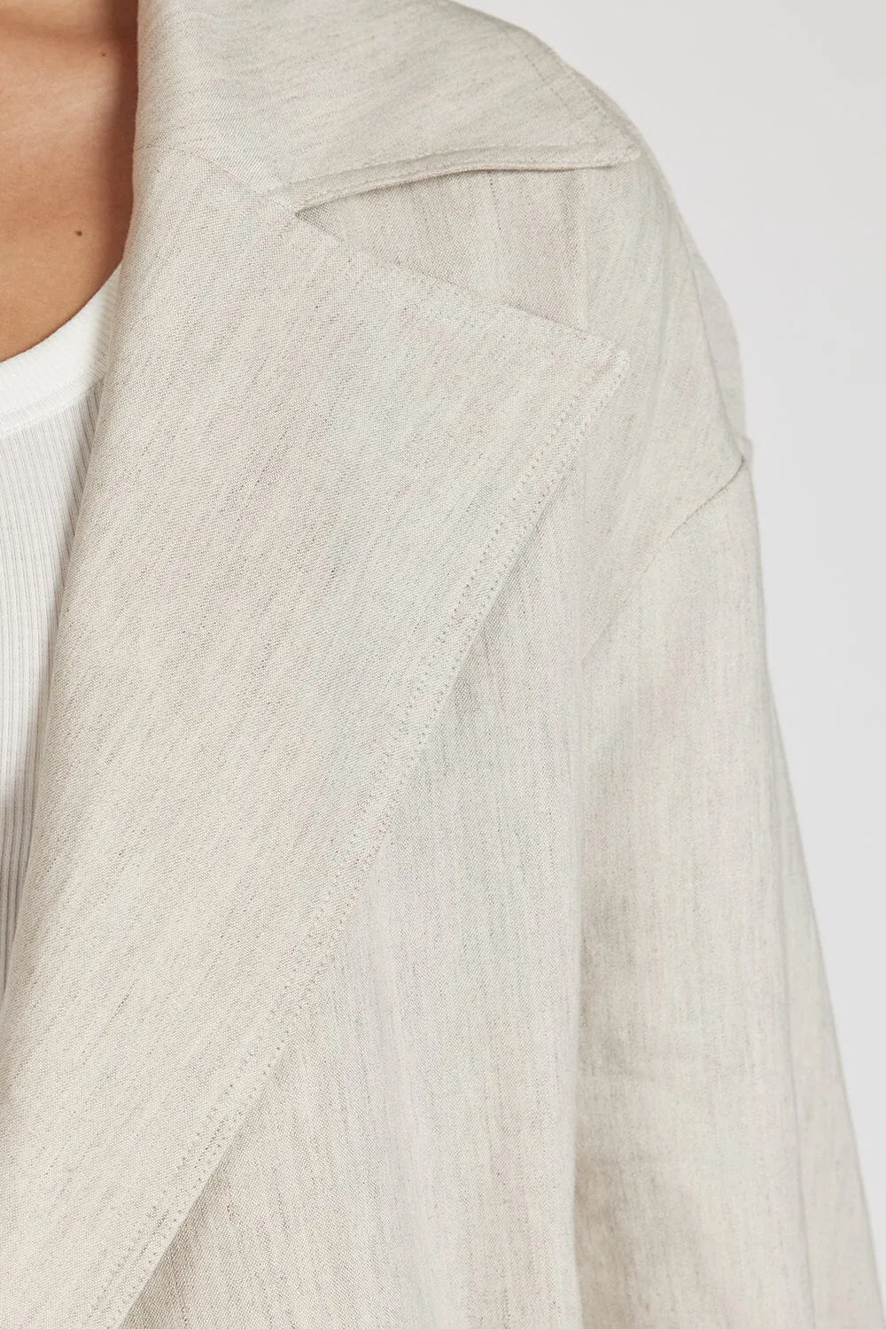JOSEPHINA NATURAL LINEN BLEND TRENCH COAT