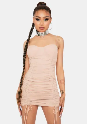 Latte Keep Talkin' Ruched Bodycon Dress