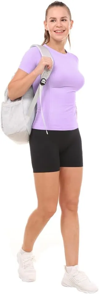 MathCat Workout Shirts for Women Short Sleeve, Workout Tops for Women, Quick Dry Gym Athletic TopsSeamless Yoga Shirts