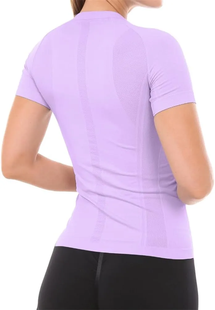 MathCat Workout Shirts for Women Short Sleeve, Workout Tops for Women, Quick Dry Gym Athletic TopsSeamless Yoga Shirts