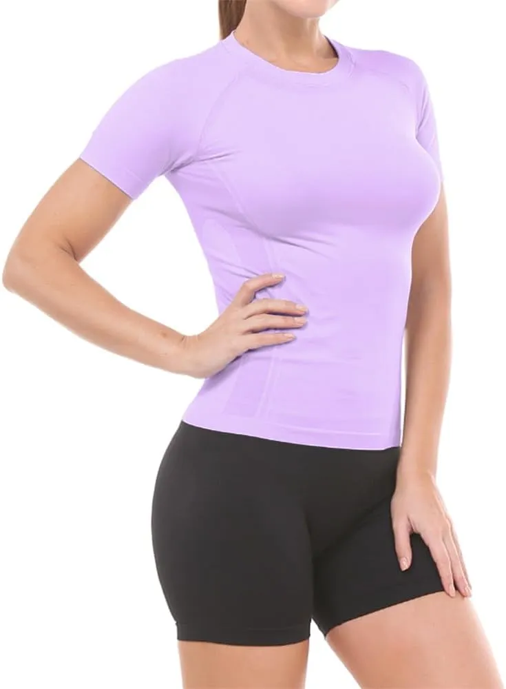 MathCat Workout Shirts for Women Short Sleeve, Workout Tops for Women, Quick Dry Gym Athletic TopsSeamless Yoga Shirts