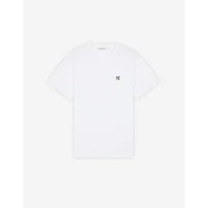Men Grey Fox Head Patch Classic Tee-Shirt - White