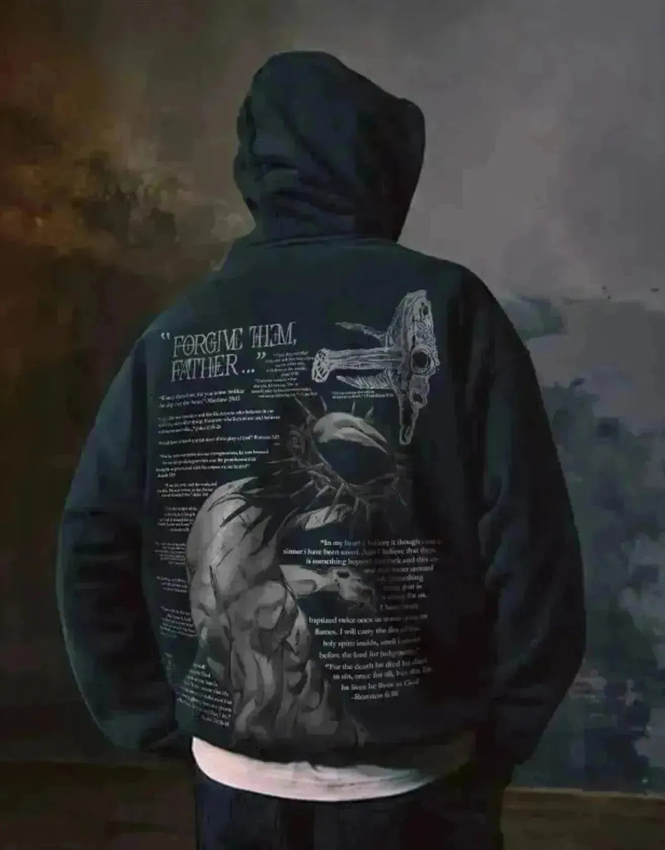 Men's Casual Printed Oversized Hoodie Sweatshirt Hip Pop Streetwear