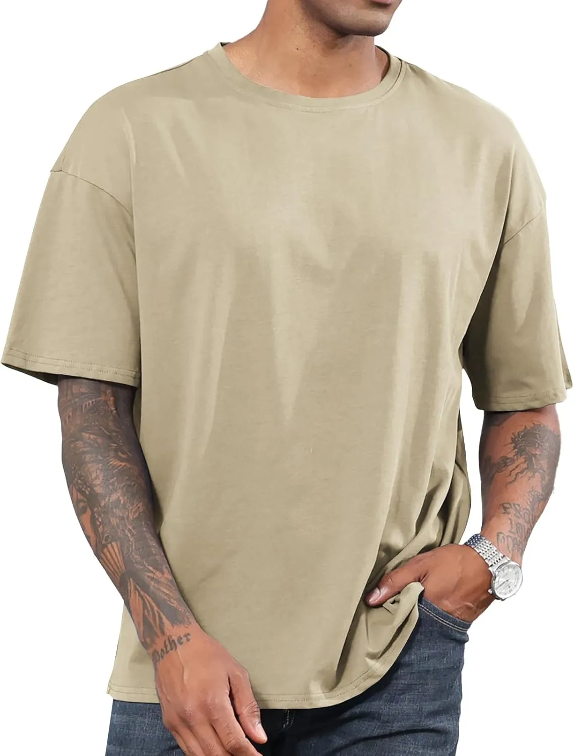 Men's Fashion Oversized Tshirts Workout Short Sleeve T-Shirt Dry Fit Lightweight Crewneck Tee Tops