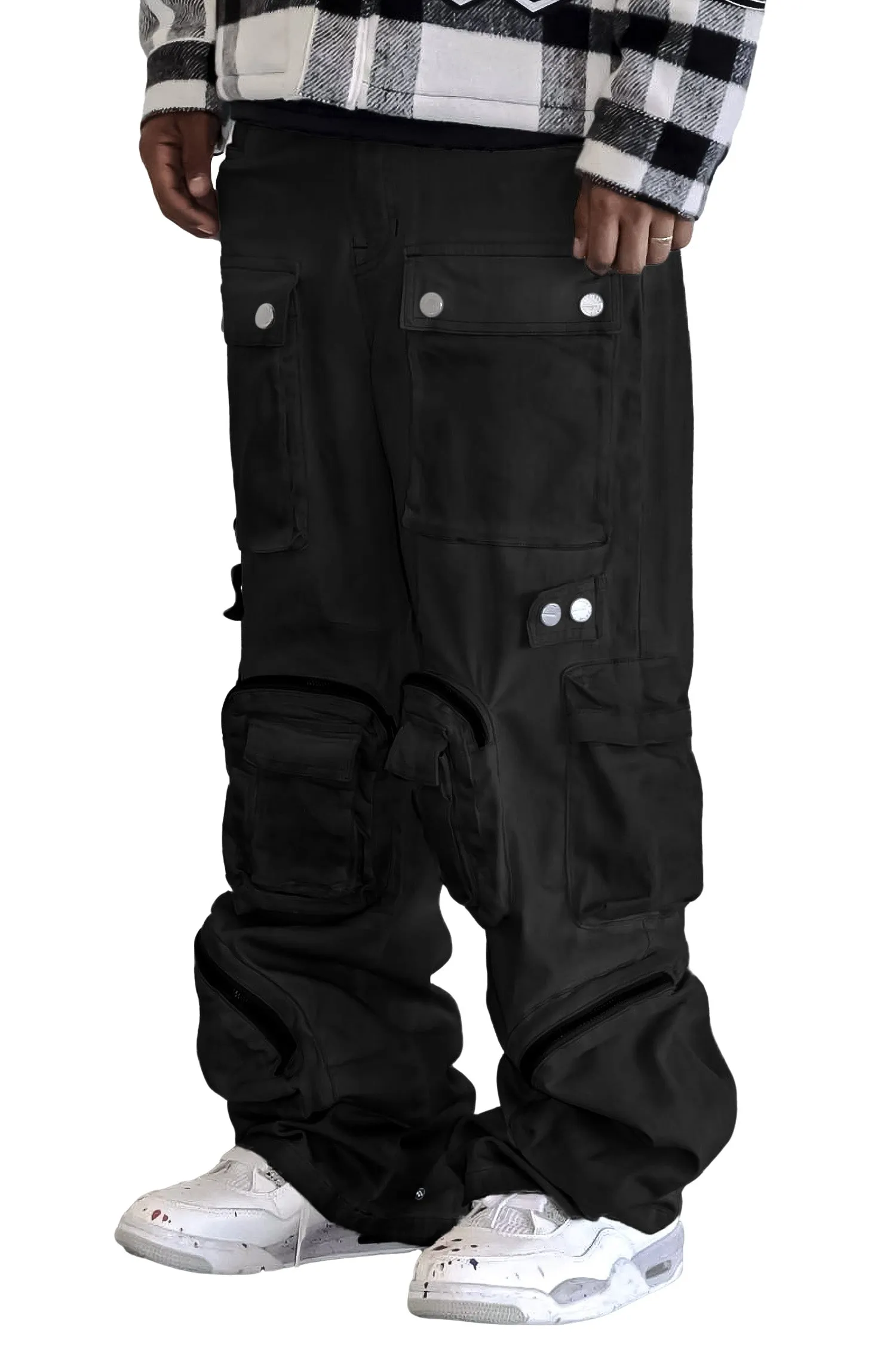 Men's Y2k Wide Fit Utility Cargo Baggy Denim Pants