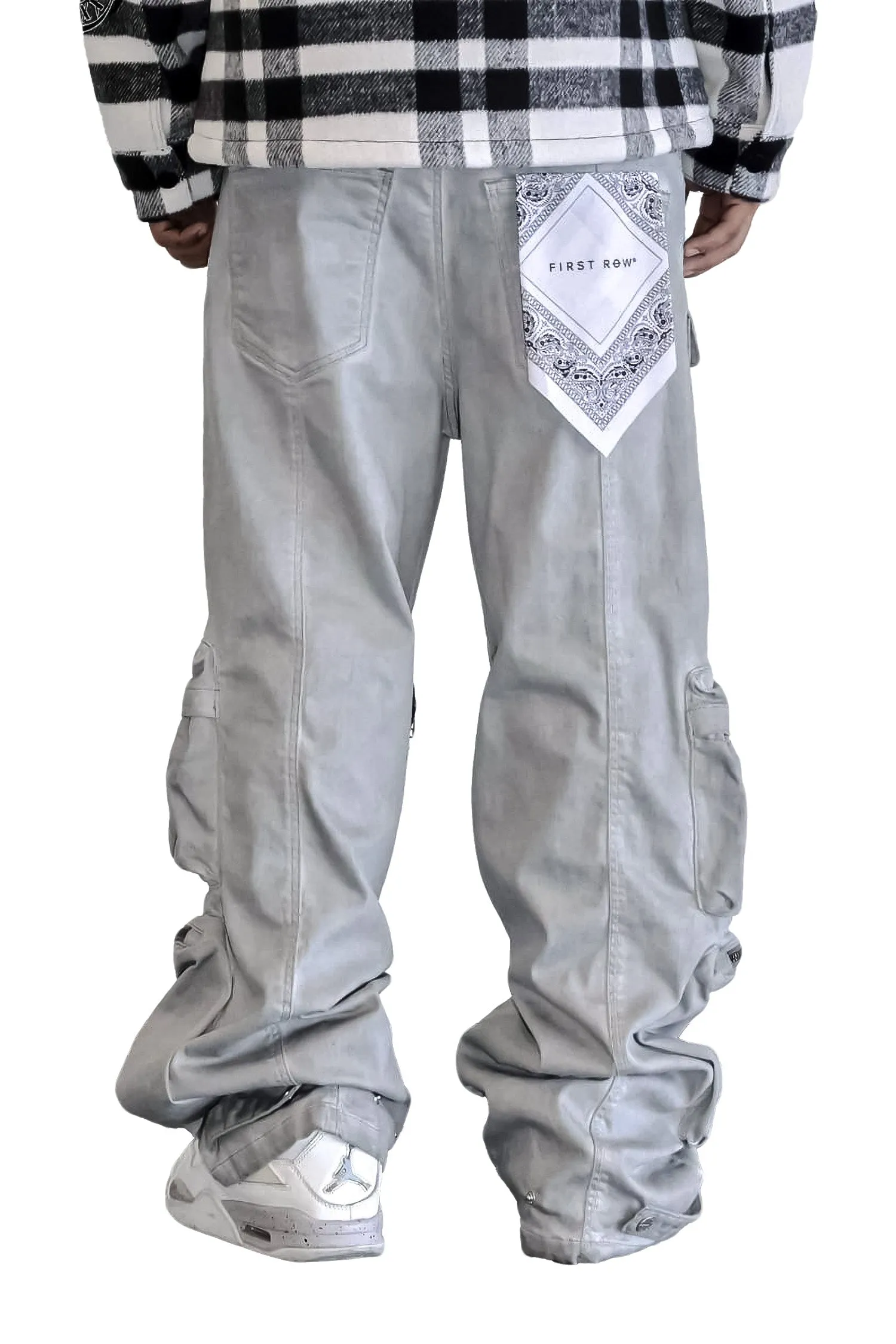 Men's Y2k Wide Fit Utility Cargo Baggy Denim Pants