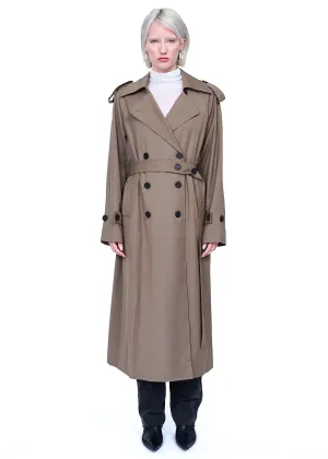 Mijeong Park Wool Blend Long Trench Coat